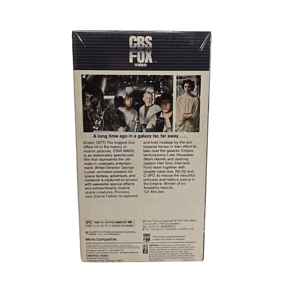 "Star Wars" VHS Rare 1984 Red Label W/ White Back Sealed/Unopened - Picture 3 of 8